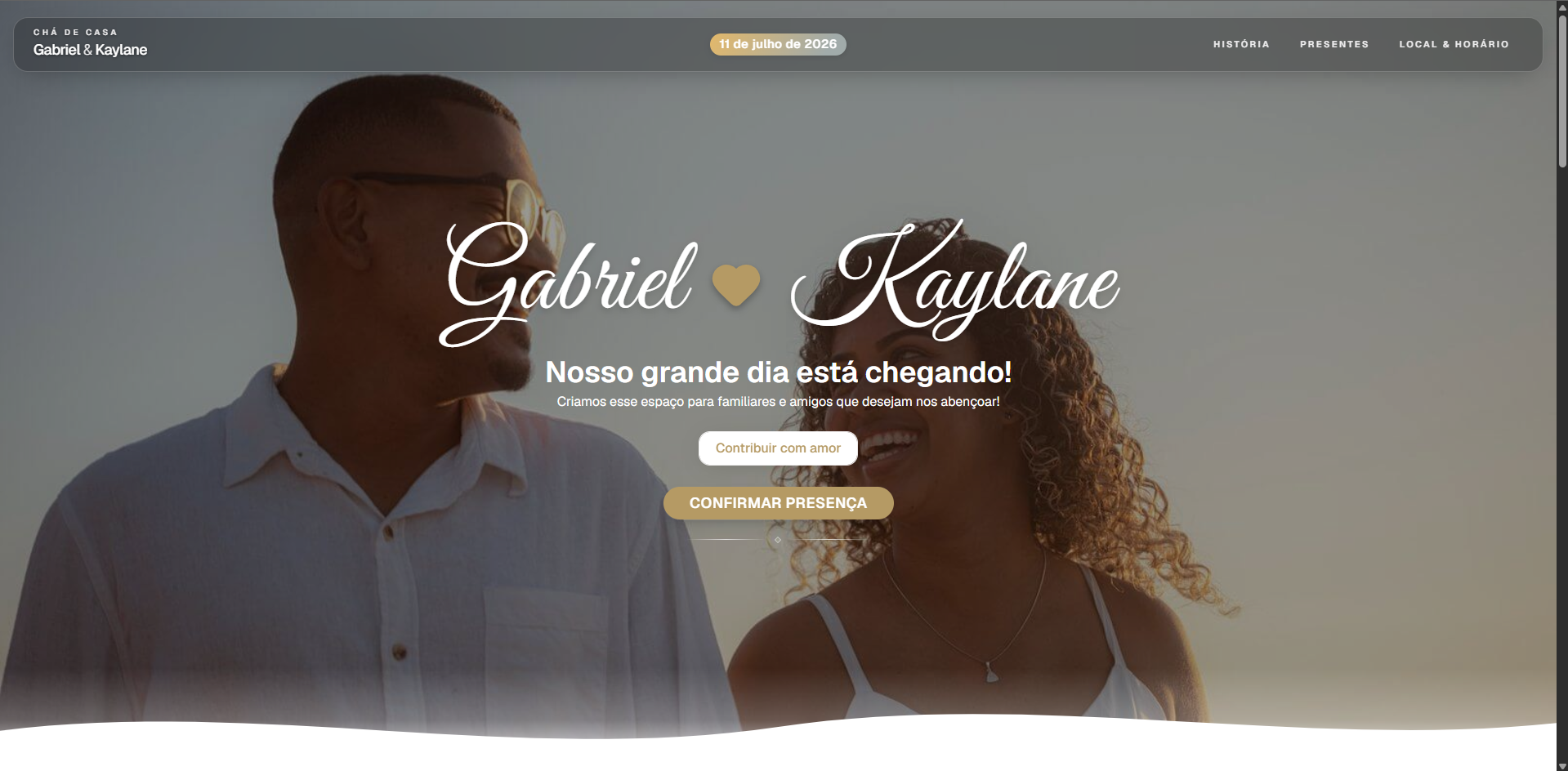 Site Chá da Ana & Rafael